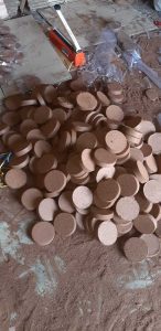 coir discs in factory