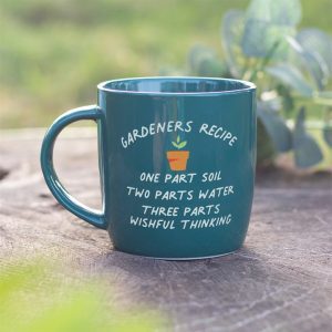 gardeners recipie mug on table