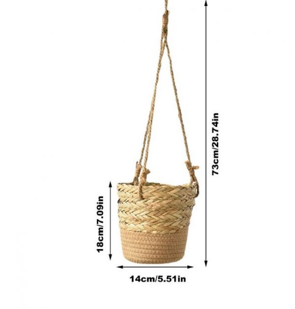 Hanging Planter Basket Hand Made From Seaweed and Rope ePots